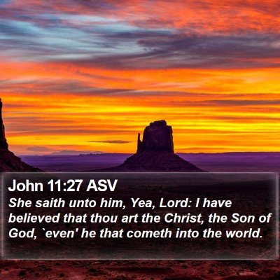 John 11:27 ASV Bible Verse Image
