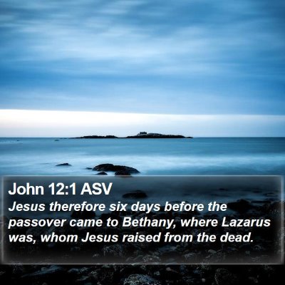 John 12:1 ASV Bible Verse Image