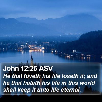John 12:25 ASV Bible Verse Image