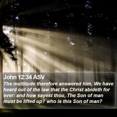 John 12:34 ASV Bible Verse Image