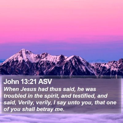 John 13:21 ASV Bible Verse Image