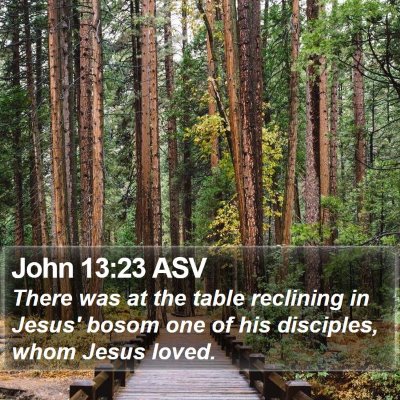 John 13:23 ASV Bible Verse Image