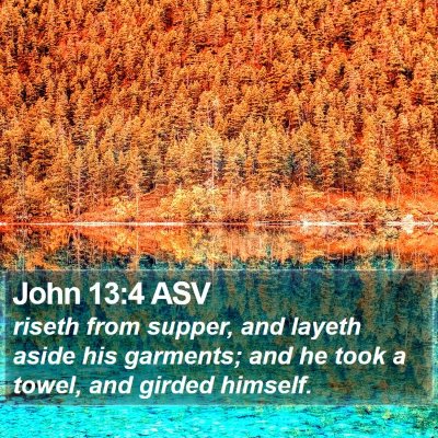 John 13:4 ASV Bible Verse Image