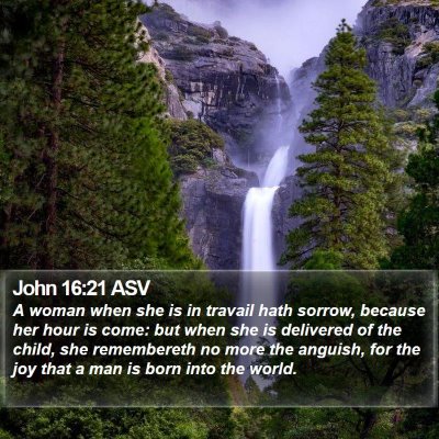 John 16:21 ASV Bible Verse Image