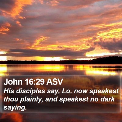 John 16:29 ASV Bible Verse Image