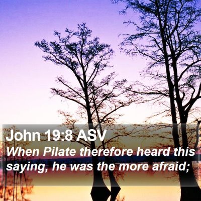 John 19:8 ASV Bible Verse Image