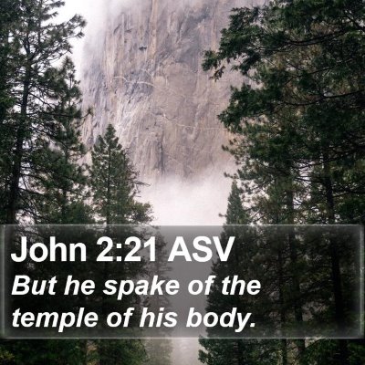 John 2:21 ASV Bible Verse Image