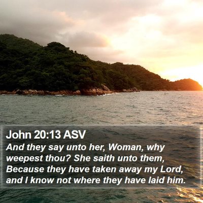 John 20:13 ASV Bible Verse Image