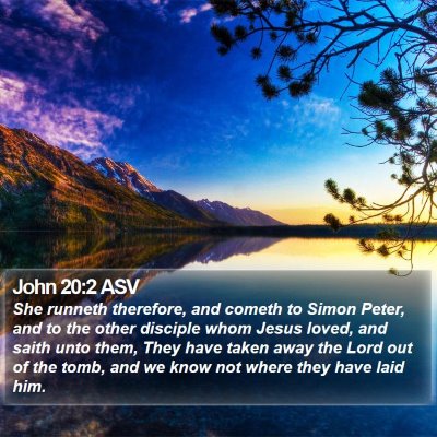 John 20:2 ASV Bible Verse Image