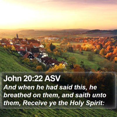 John 20:22 ASV Bible Verse Image