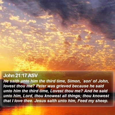 John 21:17 ASV Bible Verse Image