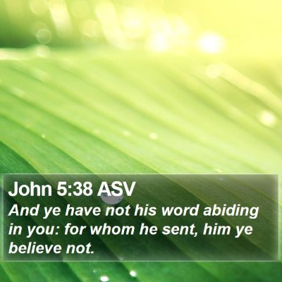 John 5:38 ASV Bible Verse Image