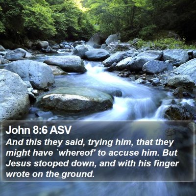 John 8:6 ASV Bible Verse Image