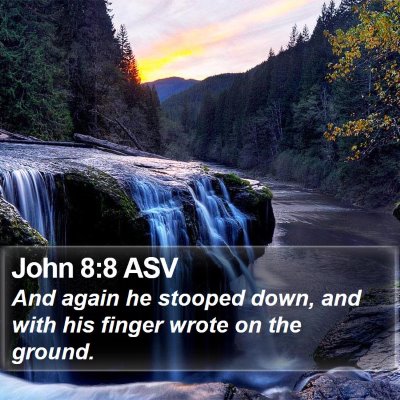 John 8:8 ASV Bible Verse Image