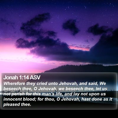 Jonah 1:14 ASV Bible Verse Image