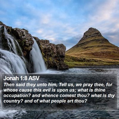 Jonah 1:8 ASV Bible Verse Image
