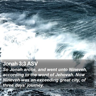 Jonah 3:3 ASV Bible Verse Image