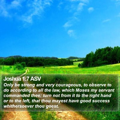 Joshua 1:7 ASV Bible Verse Image