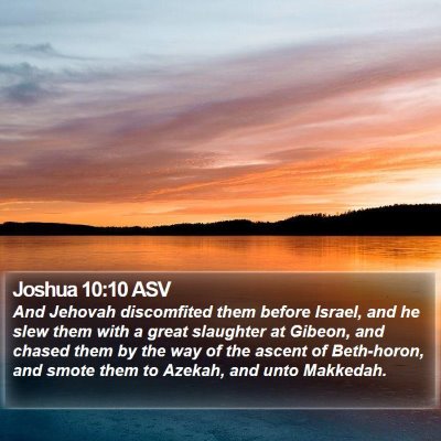 Joshua 10:10 ASV Bible Verse Image