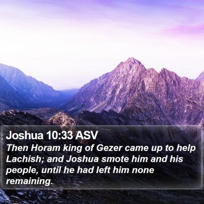 Joshua 10:33 ASV Bible Verse Image