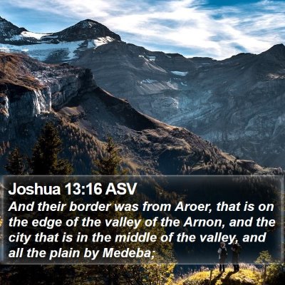 Joshua 13:16 ASV Bible Verse Image