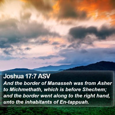 Joshua 17:7 ASV Bible Verse Image