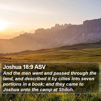 Joshua 18:9 ASV Bible Verse Image