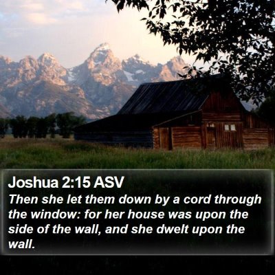 Joshua 2:15 ASV Bible Verse Image