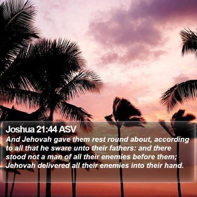 Joshua 21:44 ASV Bible Verse Image