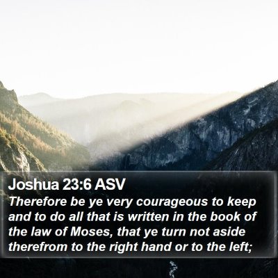 Joshua 23:6 ASV Bible Verse Image