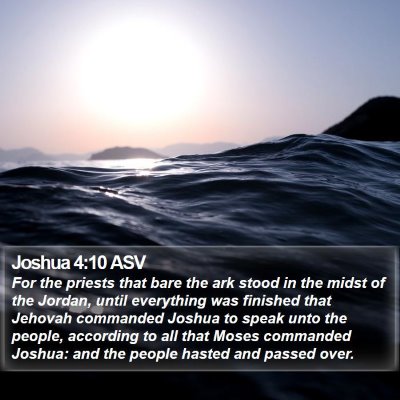 Joshua 4:10 ASV Bible Verse Image