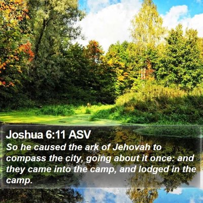 Joshua 6:11 ASV Bible Verse Image