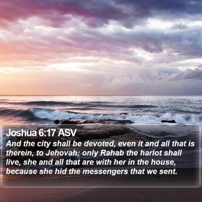 Joshua 6:17 ASV Bible Verse Image