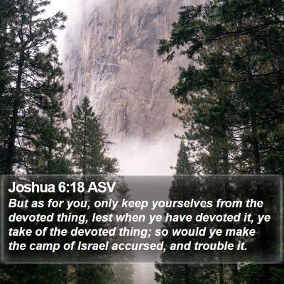 Joshua 6:18 ASV Bible Verse Image