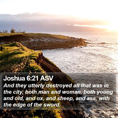 Joshua 6:21 ASV Bible Verse Image