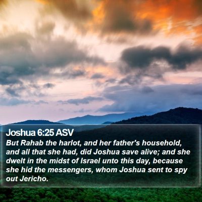 Joshua 6:25 ASV Bible Verse Image