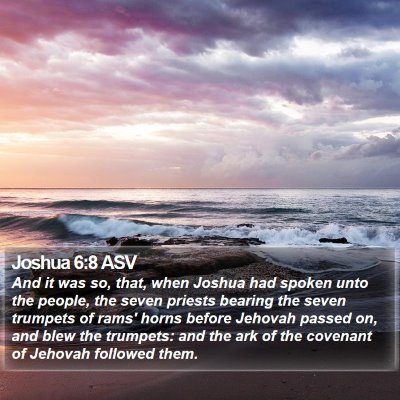 Joshua 6:8 ASV Bible Verse Image