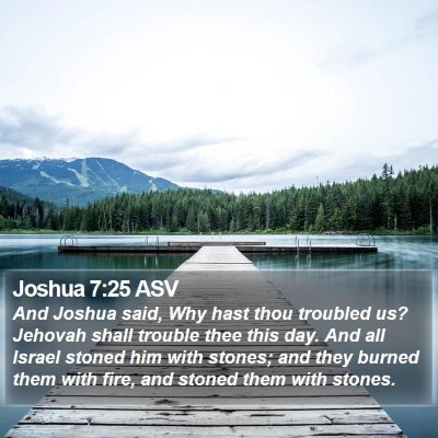 Joshua 7:25 ASV Bible Verse Image