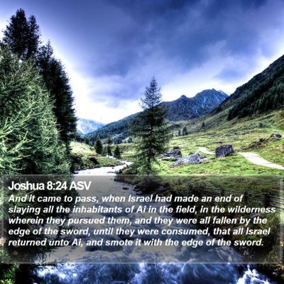 Joshua 8:24 ASV Bible Verse Image