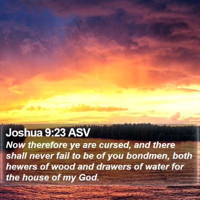 Joshua 9:23 ASV Bible Verse Image