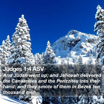 Judges 1:4 ASV Bible Verse Image