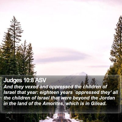 Judges 10:8 ASV Bible Verse Image