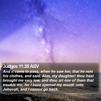 Judges 11:35 ASV Bible Verse Image