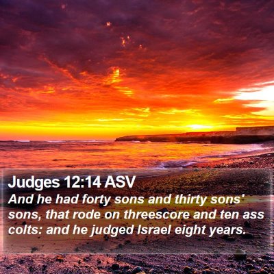 Judges 12:14 ASV Bible Verse Image