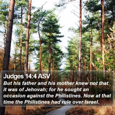 Judges 14:4 ASV Bible Verse Image