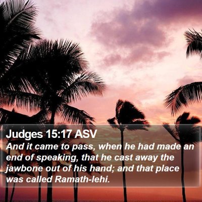Judges 15:17 ASV Bible Verse Image