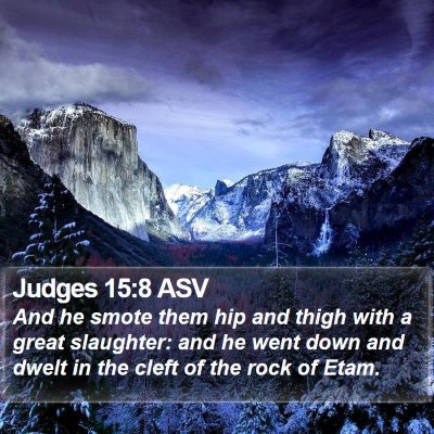 Judges 15:8 ASV Bible Verse Image