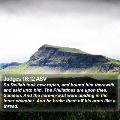 Judges 16:12 ASV Bible Verse Image