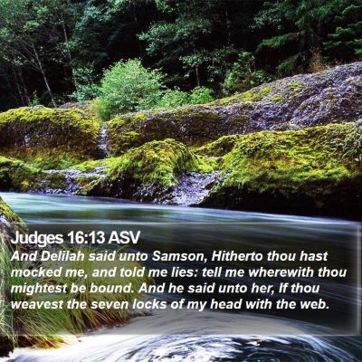 Judges 16:13 ASV Bible Verse Image