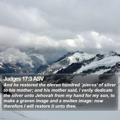 Judges 17:3 ASV Bible Verse Image